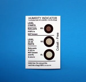 Tarjeta de cambio de color de humedad de marrón a azul